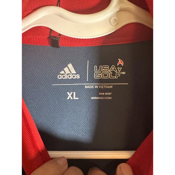 Adidas USA Golf Polo Shirt Mens XL White Navy Red Olympic Team NWT Performance - Picture 4 of 7